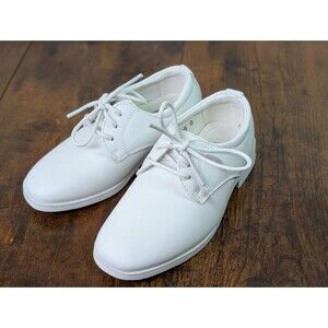 Boys Tip Top White Formal Tied Lace-up Leather Shoe Size 8
